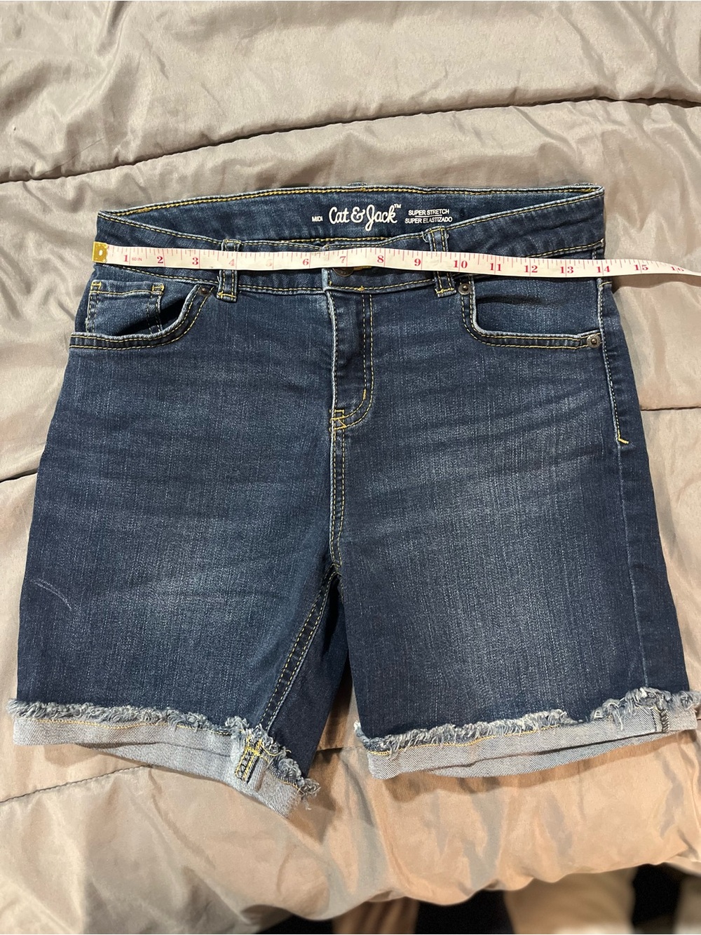 Cat & Jack Medium Blue Denim Frayed Hem Women's Shorts
